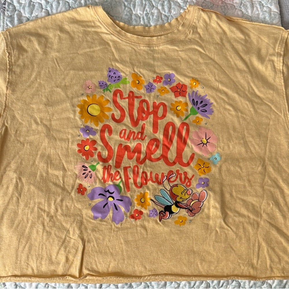 Disney Yellow Floral Graphic Tee